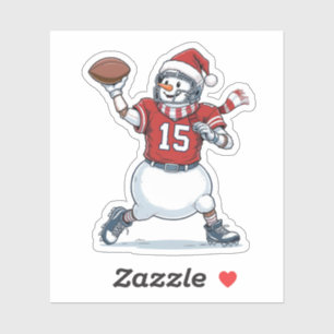 Sticker Joueur de football Bonhomme de neige Noël 2026 Vac