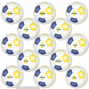 Sticker joueur de football individuel en or bleu