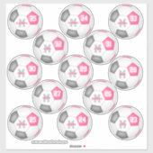 Sticker joueur de football individuel rose (Feuille)
