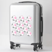 Sticker joueur de football individuel rose (Sur valise)