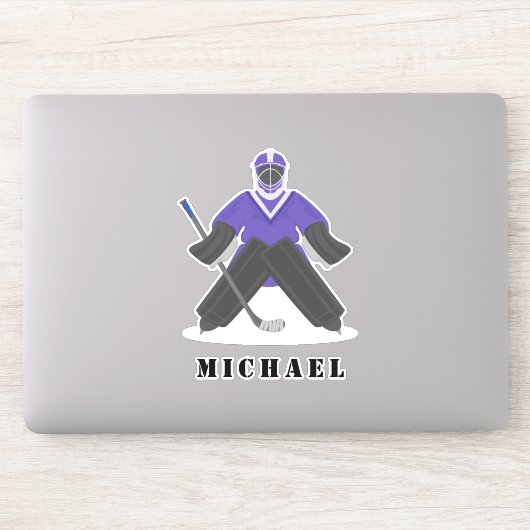 Sticker Joueur de hockey sur glace violet uniforme Nom du  (Ordinateur)