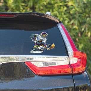 Sticker Joueur de hockey zombie drôle sports