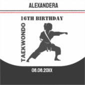 Sticker Joueur de Taekwondo, Cadeau d'anniversaire, Karate (Recto)