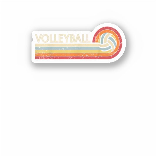 Sticker Joueur de volley-ball rétro Cool Vintage (Devant)