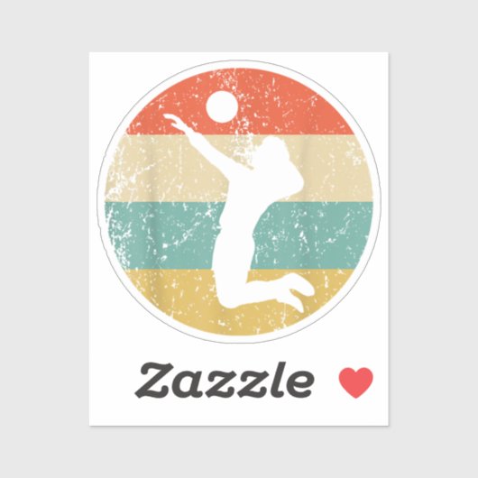 Sticker Joueur de volley-ball vintage (Feuille)