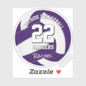 Sticker joueur de volley-ball violet (Feuille)