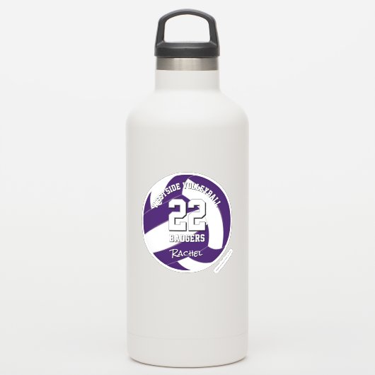 Sticker joueur de volley-ball violet (Gourde)