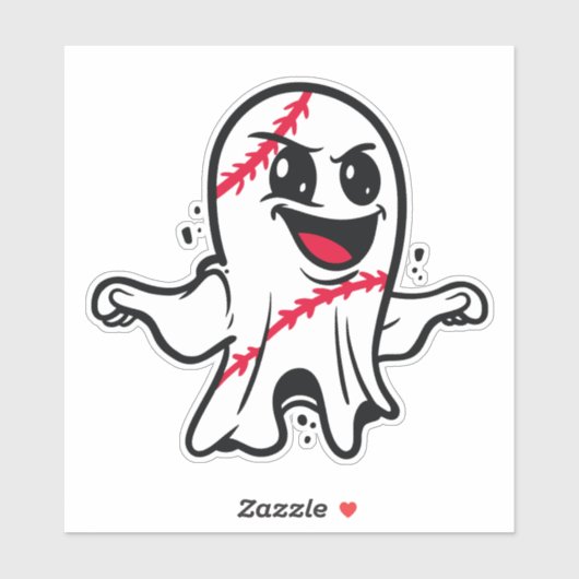 STICKER JOUEUR GHOST HALLOWEEN BASEBALL (Feuille)