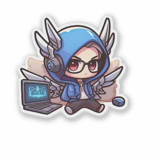 Sticker joueur mignon (Devant)