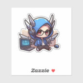 Sticker joueur mignon (Feuille)