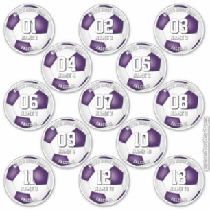 Sticker joueurs de football couleurs de l'équipe violette