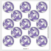Sticker joueurs de volley-ball blanc violet girly noms per (Feuille)
