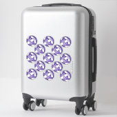 Sticker joueurs de volley-ball blanc violet girly noms per (Sur valise)