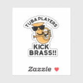 Sticker Joueurs Tuba Kick Brass Funny Music Pun (Feuille)