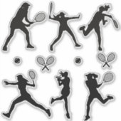 Sticker Joueuse De Tennis En Noir Et Blanc (Devant)