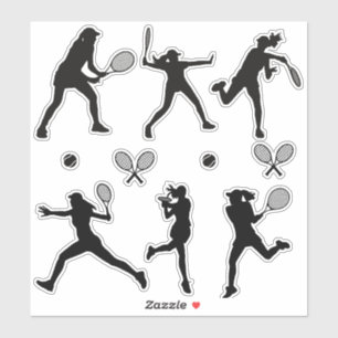 Sticker Joueuse De Tennis En Noir Et Blanc