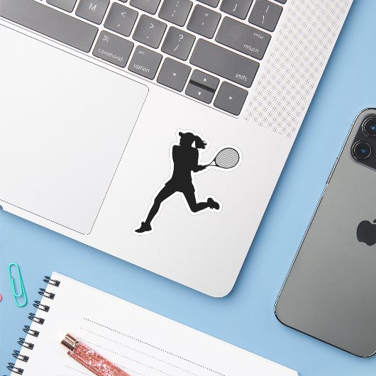 Sticker Joueuse de tennis Femmes Tennis (Ordinateur portable avec iPhone)