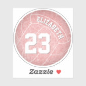 Sticker joueuse de volley-ball personnalisée mignonne rose (Feuille)