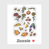 Sticker Jour d'Action de grâce attributs automne Classic T (Feuille)