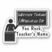 Sticker Jour d'appréciation des enseignants suppléants (Devant)