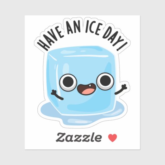 Sticker Jour De Glace Drôle Ice Cube Pun (Feuille)