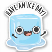 Sticker Jour De Glace Drôle Ice Cube Pun (Devant)