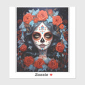 Sticker Jour De La Fille Du Crâne Sucre Des Morts (Feuille)