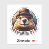 Sticker Jour de la marmotte, jour de la marmotte (Feuille)
