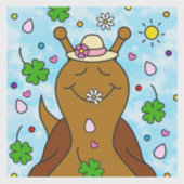 Sticker Jour de la Saint Patrick d'escargot mignon | Stick (Devant)