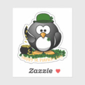 Sticker Jour de la Saint-Patrick Lucky Penguin (Feuille)