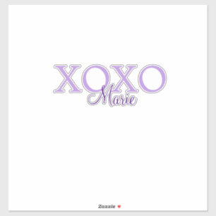 Sticker Jour de la Saint Valentin Xoxo ajouter nom pastel 