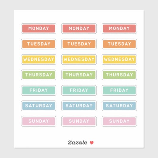 Sticker Jour de la semaine (Feuille)