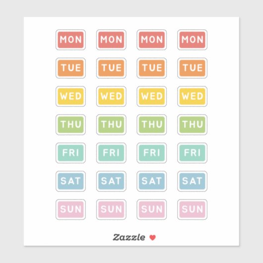 Sticker Jour de la semaine (Feuille)