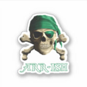 Sticker Jour de l'Arrish Funny Irlandais Pirate Saint Patr (Devant)