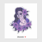 Sticker Jour de l'art marguerrier mauve de la gerbera par  (Feuille)