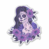 Sticker Jour de l'art marguerrier mauve de la gerbera par  (Devant)