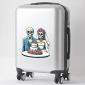 Sticker jour de mort Art Skeleton Bride et Mariage de cham (Sur valise)