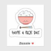 Sticker Jour de riz Kawaii Asiatique Pun Cute (Feuille)