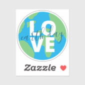 Sticker Jour des terres Bleu Vert relevé Planète Graphique (Feuille)