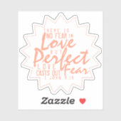 Sticker Jour des Valentins Bible Verse : 1 Jean 4:18 (Feuille)