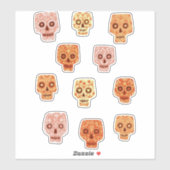 Sticker Jour du crâne de sucre des morts (Feuille)
