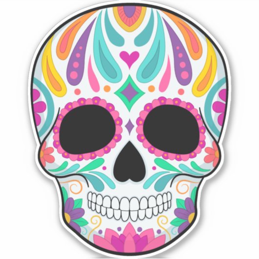 Sticker Jour du crâne de sucre des morts (Devant)