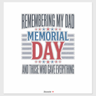 Sticker Jour du Souvenir Papa Hommage Patriotique