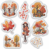 Sticker Journal Automne aquarelle scrapbook stationnaire (Devant)