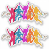 Sticker Journée de l'amitié | 4"x 4" - transparent brillan (Devant)