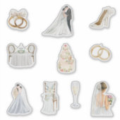 Sticker Journée de mariage aquarelle (Devant)