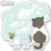Sticker Journée du chat - Nuage de rêve (Devant)