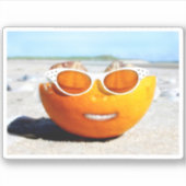 Sticker Journée Ensoleillée Plage Orange (Devant)