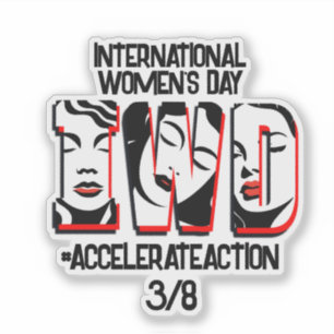 Sticker Journée internationale de la femme Accélérer les