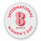 Sticker Journée internationale de la femme rose 8 mars (Devant)